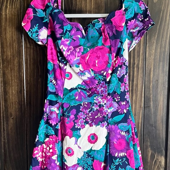 Vintage 90’s Floral Mini Party Dress-Size 5-Byers Too - Picture 4 of 8